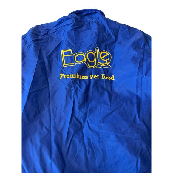 Vintage Advertising Jacket Eagle Pack Pet Food Large Blue Dunbrook Pla Jac Nylon - Picture 2 of 7